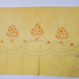 Vintage Pillow Case Cover Orange Cross Stitch 30x20 Inch